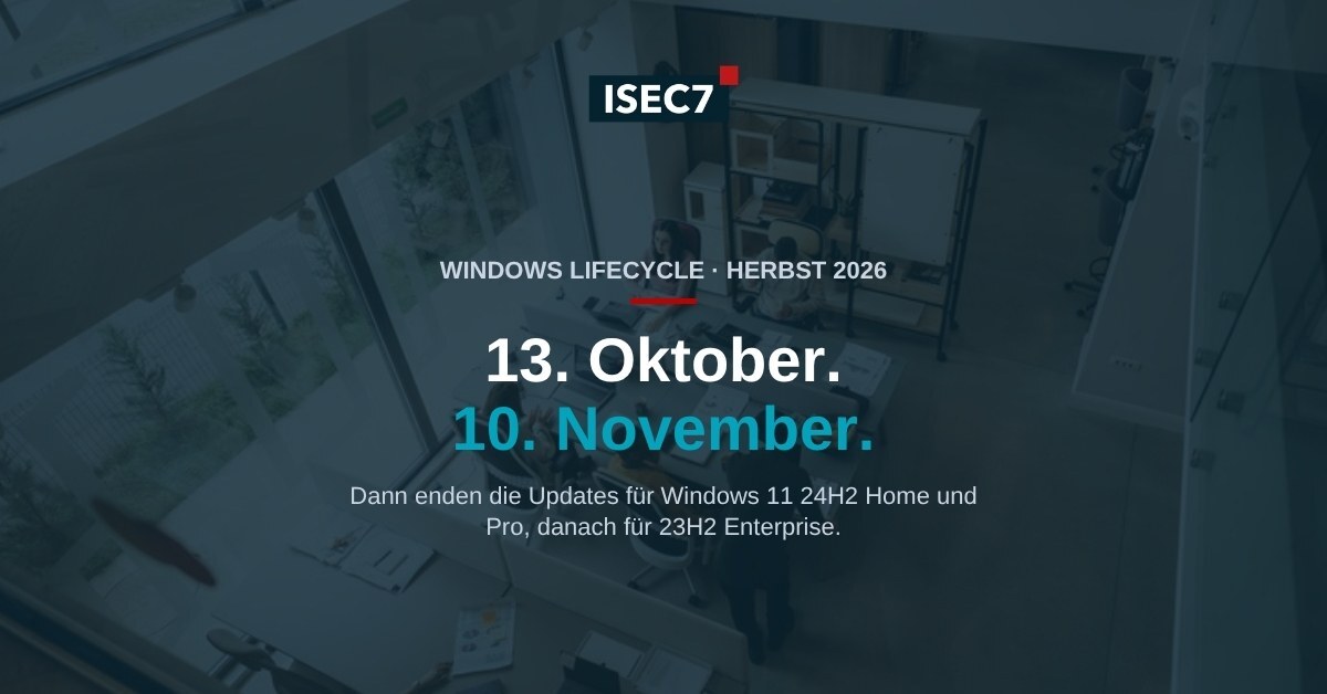 ISEC7 Blog: Windows-Enddaten im Herbst: was am 13. Oktober und 10. November endet